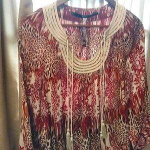 Kensie flowy long sleeve tunic
